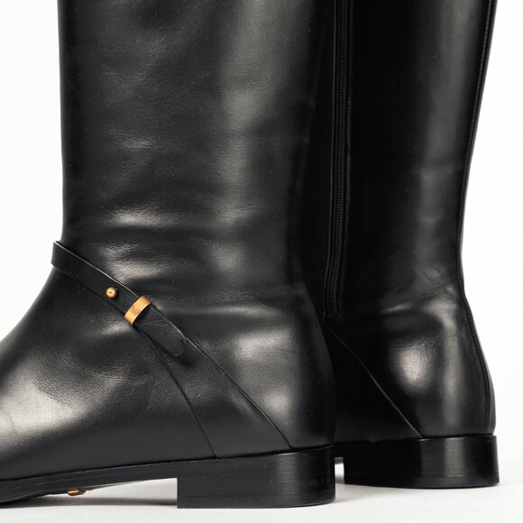 Gucci Rosie Black Elite Calf Leather Riding Boots - Picture 9 of 14